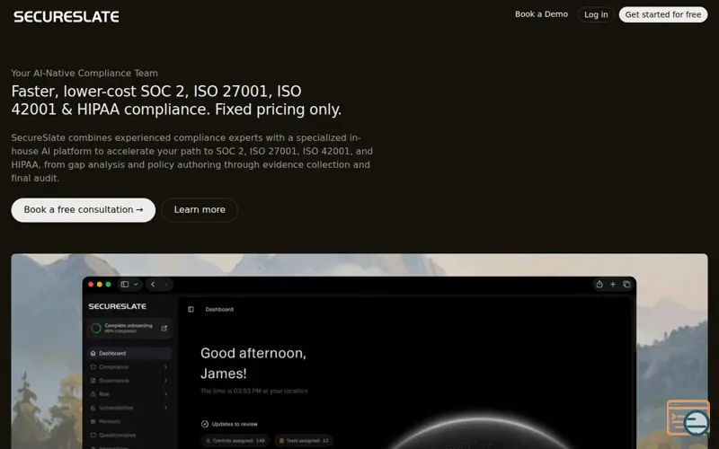 Screenshot of SecureSlate