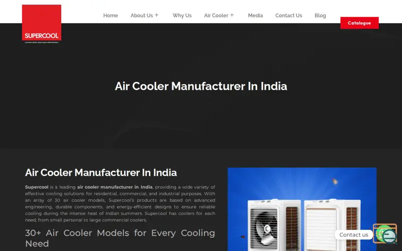 Screenshot of Supercool India, a launch using ElementsKit