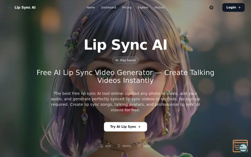 Screenshot of Lip Sync AI