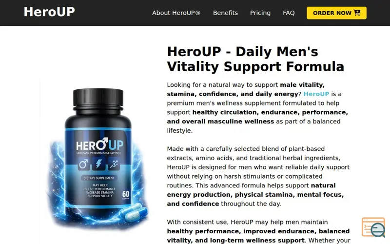 Screenshot of HeroUP™ Official Website