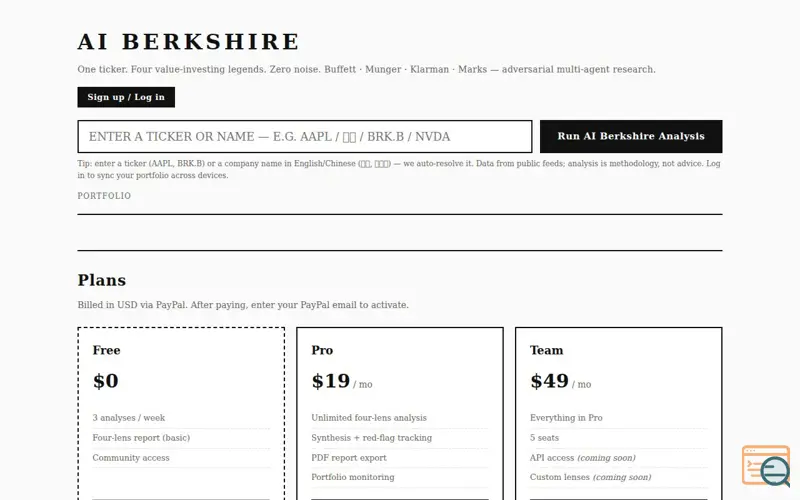 Screenshot of AI Berkshire