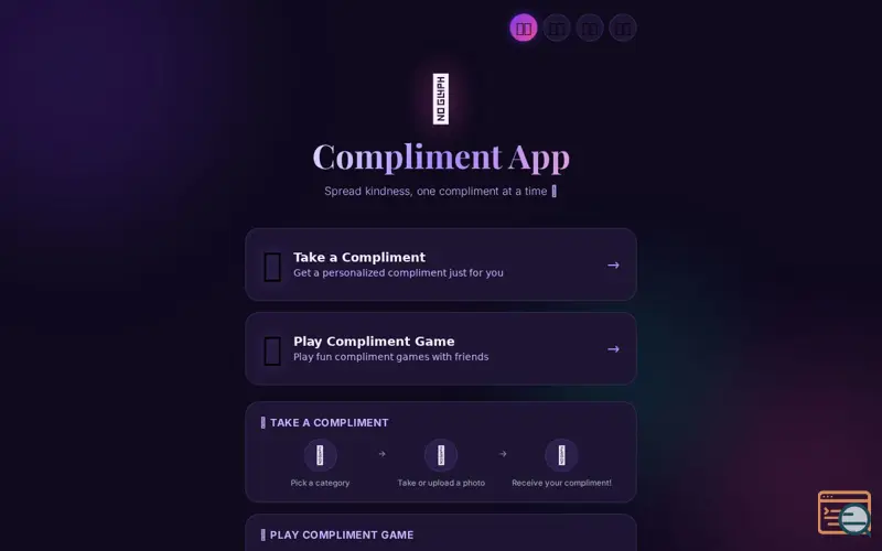 Screenshot of Compliment App