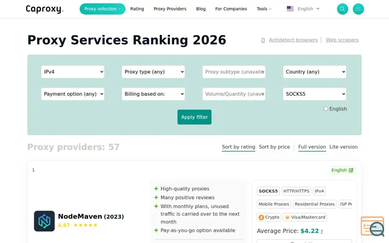 Screenshot of Caproxy