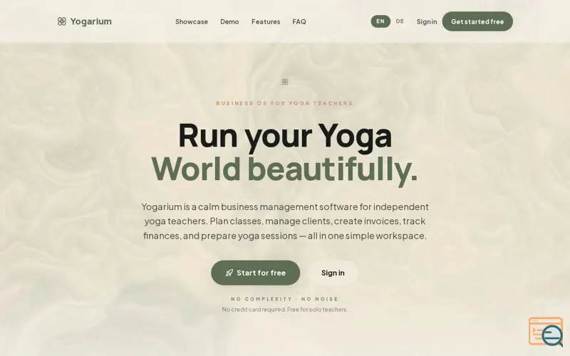 Screenshot of Yogarium