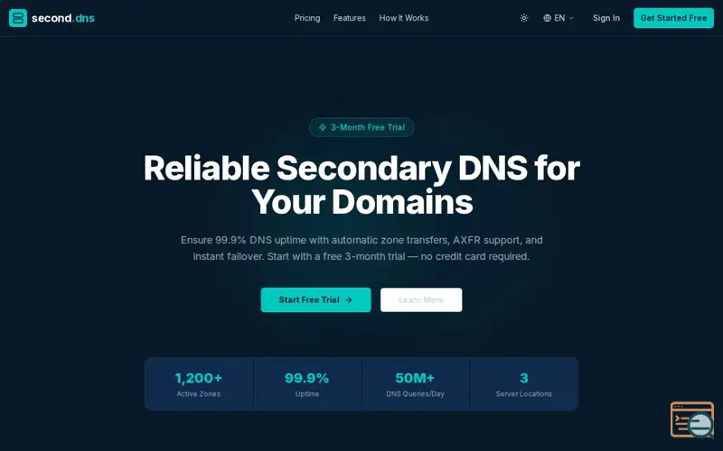 Screenshot of SecondDNS