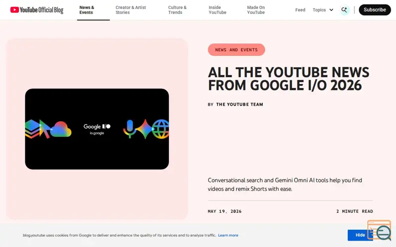 Screenshot of Ask YouTube , a launch using Google Read Aloud