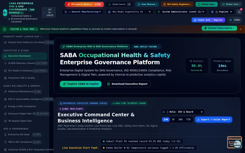 Screenshot of ​SABA EHS