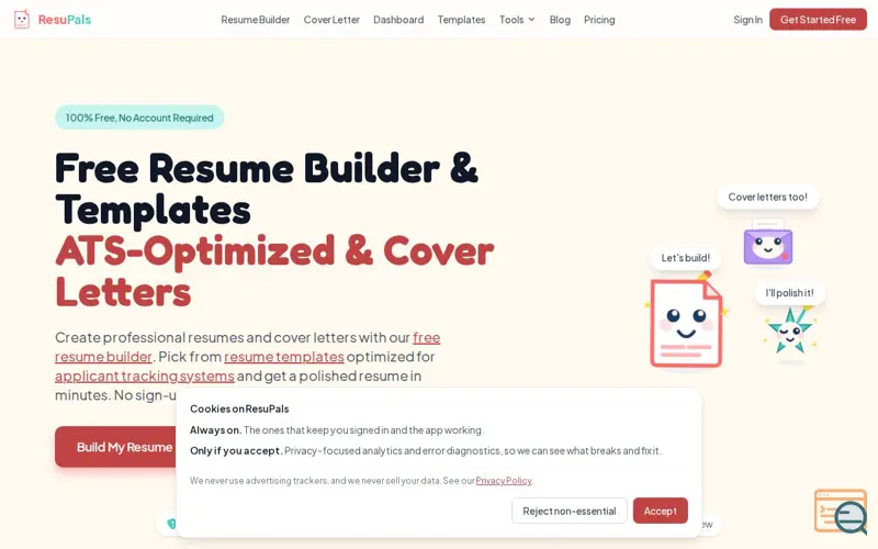 Screenshot of ResuPals