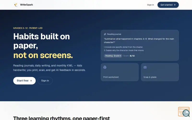 Screenshot of WriteSpark