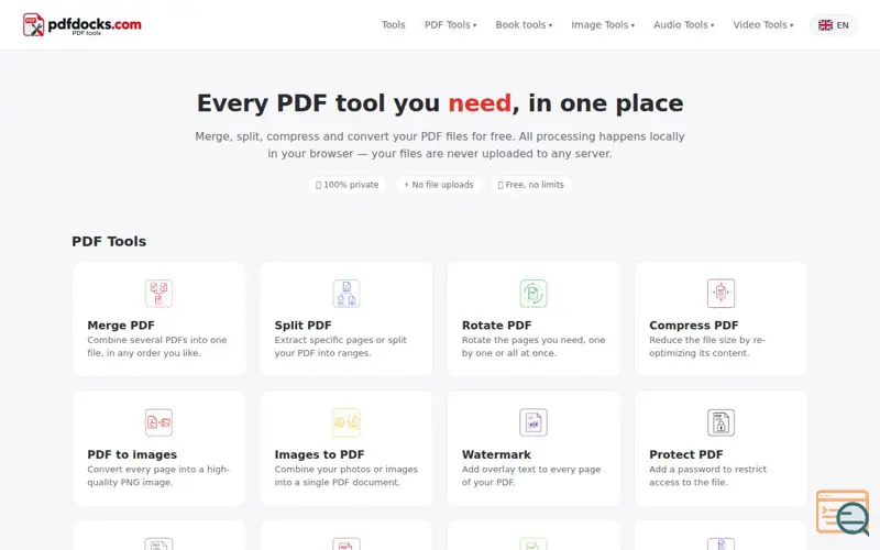Screenshot of PDFDocks - Tools