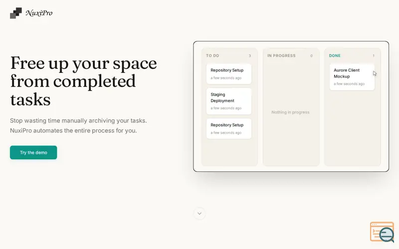 Screenshot of NuxiPro - Your workspace cleans itself