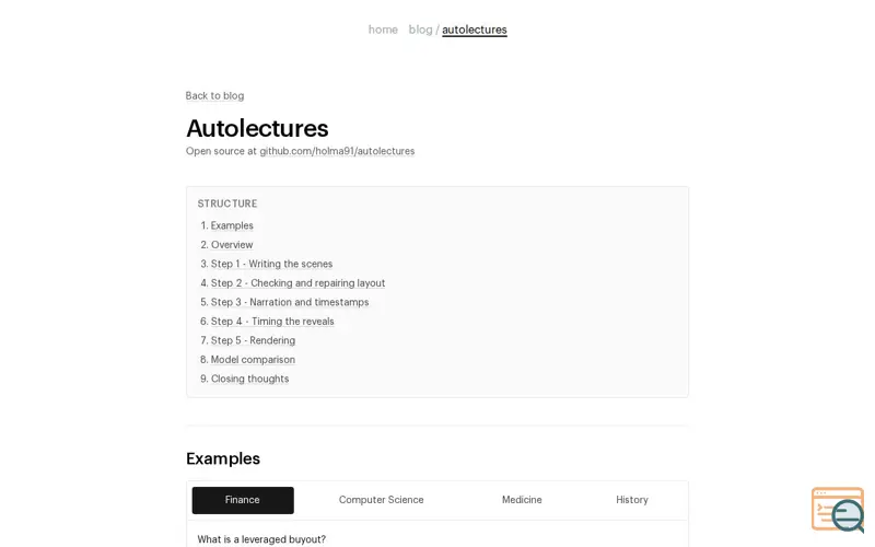 Screenshot of Autolectures