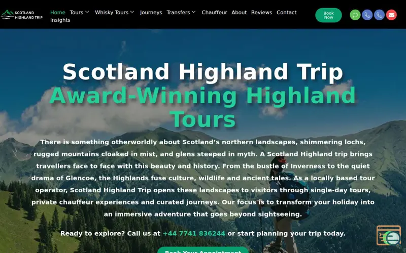 Screenshot of Scotland Highland Trip, a launch using Chaty