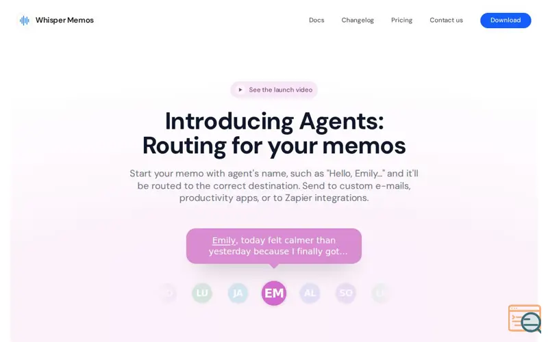 Screenshot of Agents in Whisper Memos