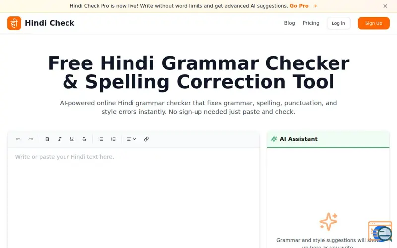 Screenshot of Hindi Check