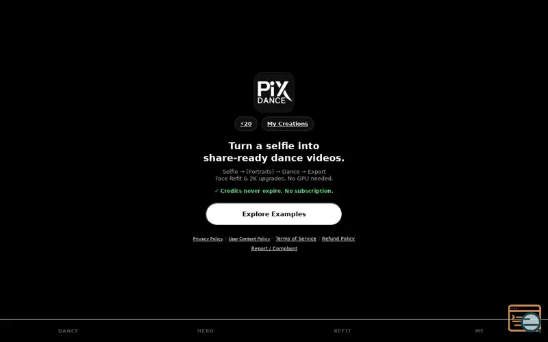 Screenshot of PixDance
