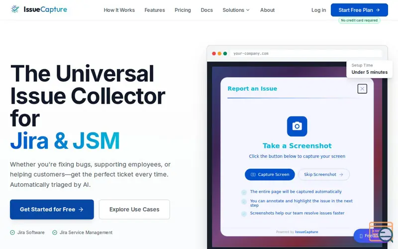 Screenshot of IssueCapture, a launch using EmailOwl