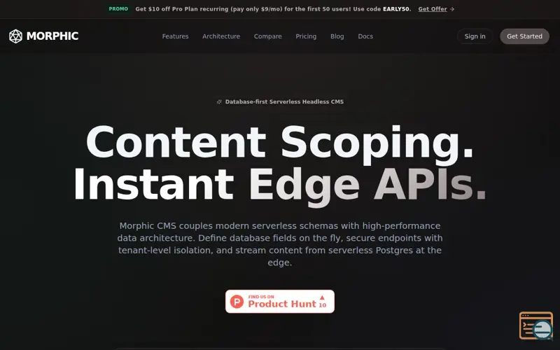 Screenshot of Morphic CMS