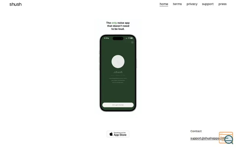 Screenshot of shush
