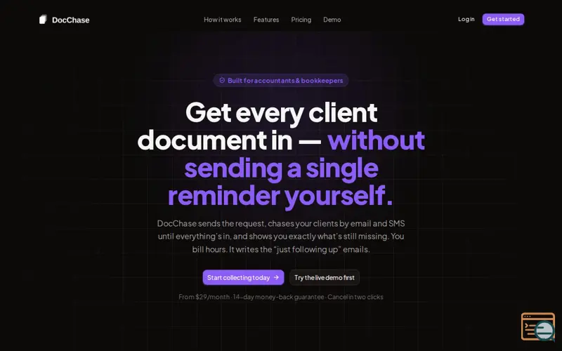 Screenshot of DocChase 