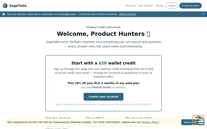 Screenshot of SageTube
