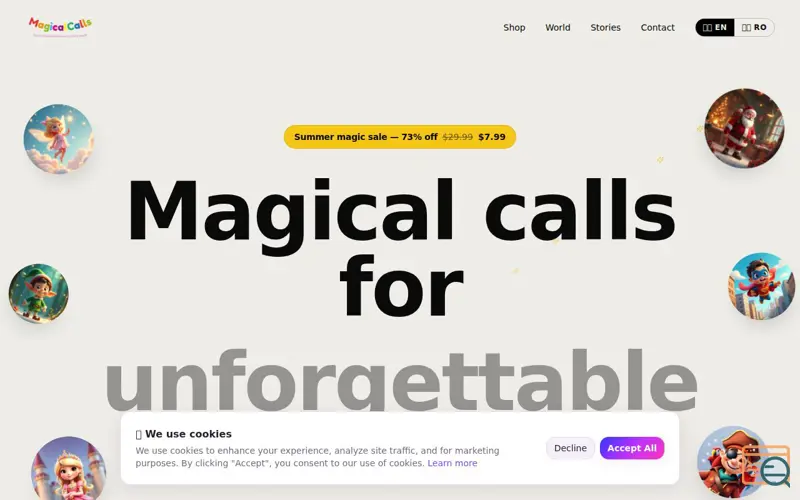 Screenshot of Magical Calls, a launch using Gazduire.net