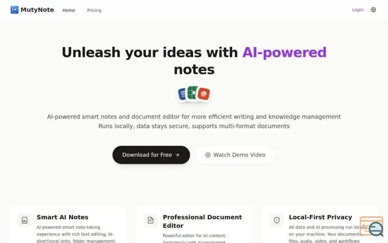 Screenshot of Unleash your ideas with AI-powered notes