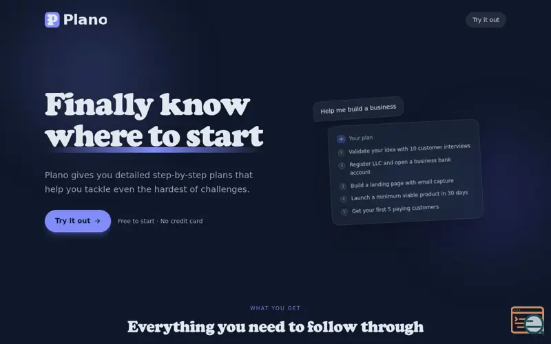 Screenshot of Plano