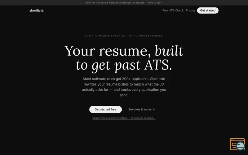 Screenshot of shortlistd