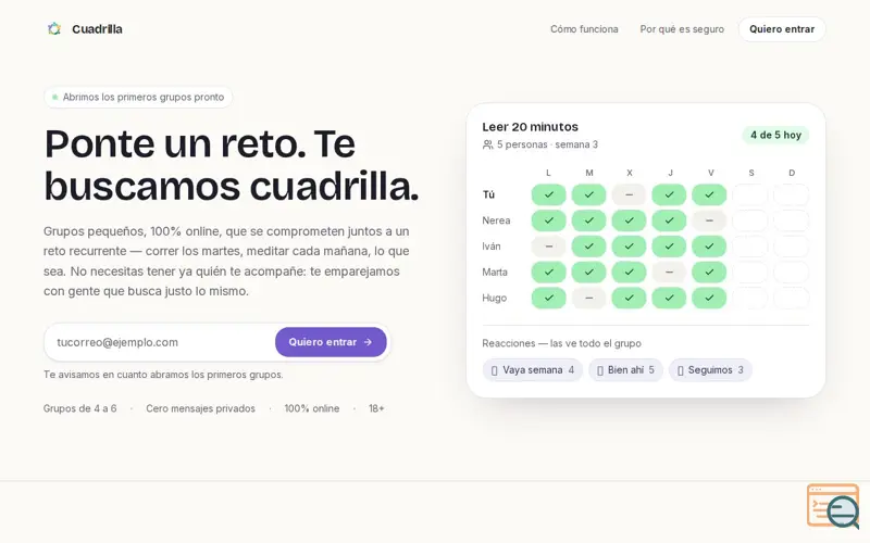 Screenshot of Cuadrilla