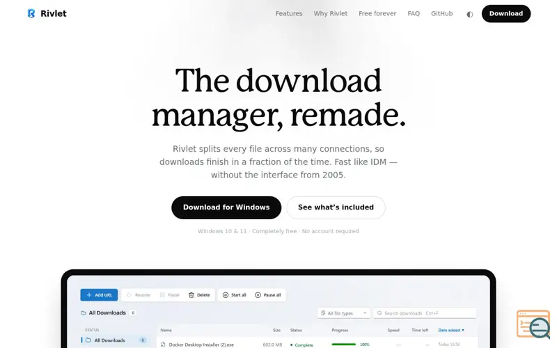Screenshot of Rivlet