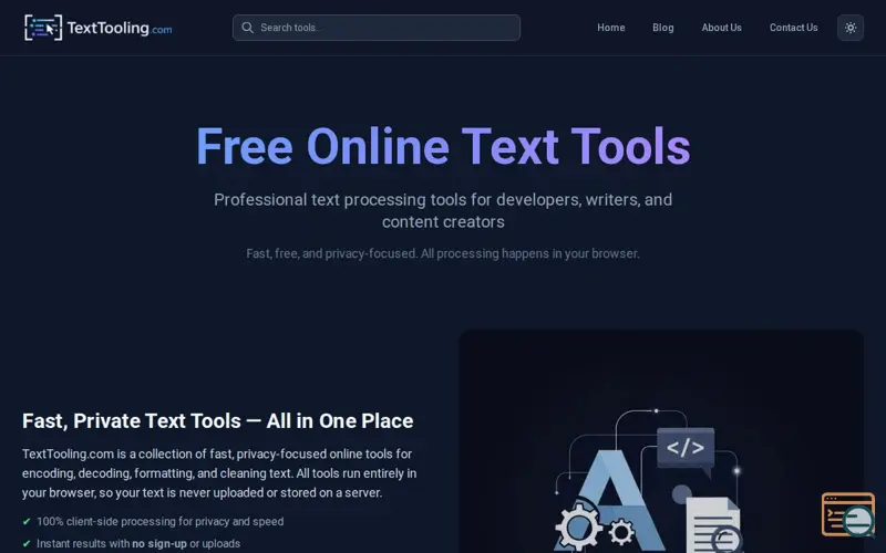 Screenshot of TextTooling.com