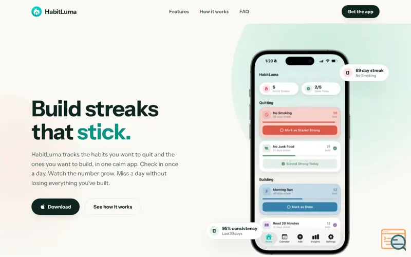 Screenshot of HabitLuma