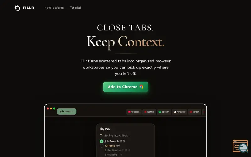 Screenshot of Fillr
