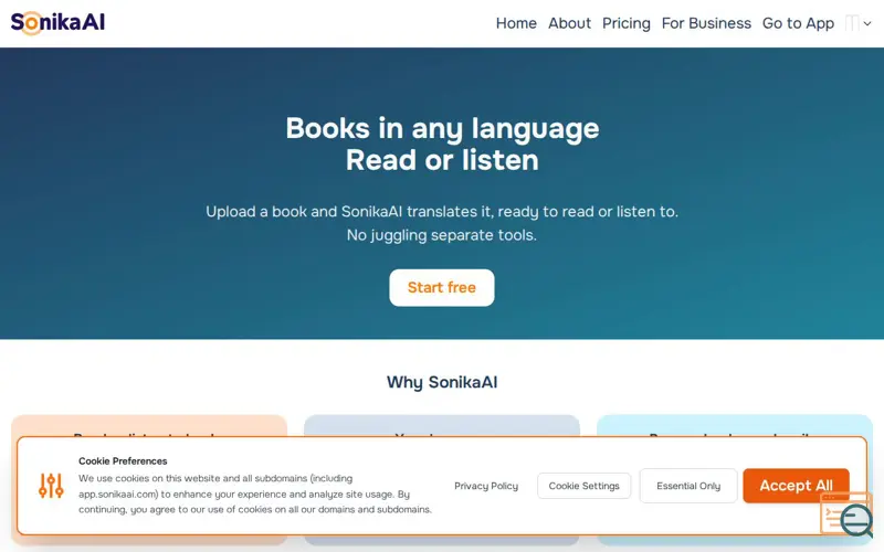 Screenshot of SonikaAI
