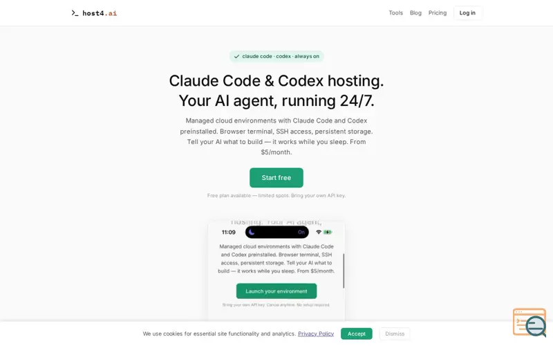 Screenshot of host4.ai