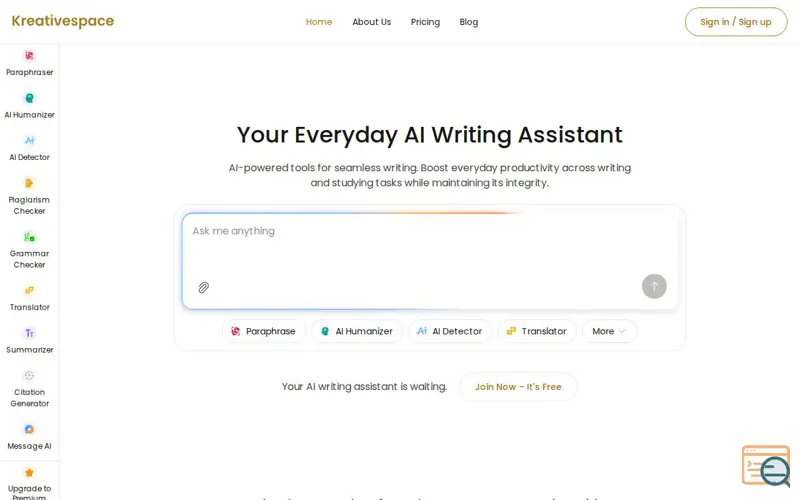 Screenshot of Kreativespace