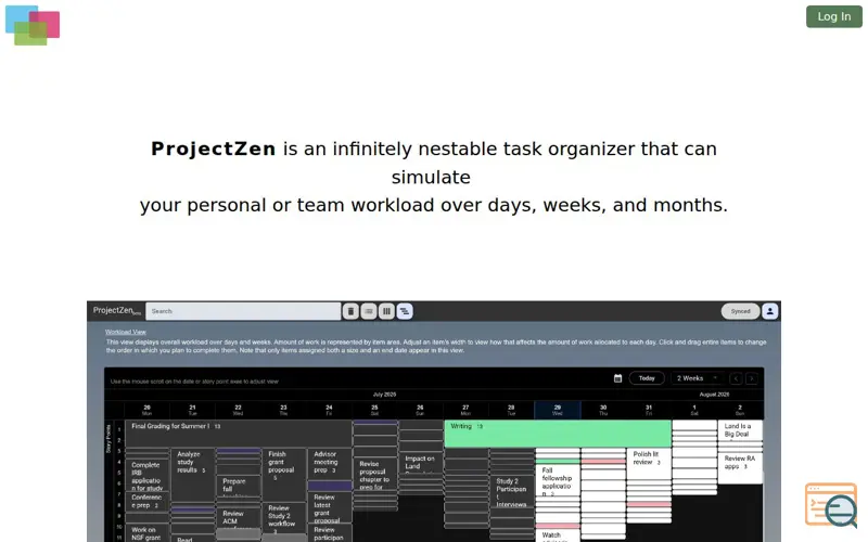 Screenshot of Projectzen
