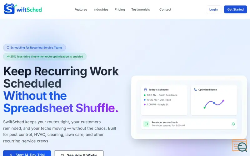 Screenshot of SwiftSched