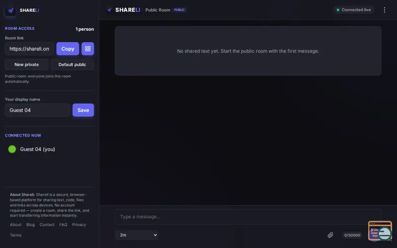 Screenshot of Shareli