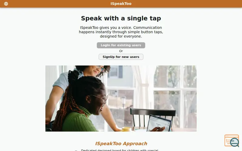 Screenshot of iSpeakToo
