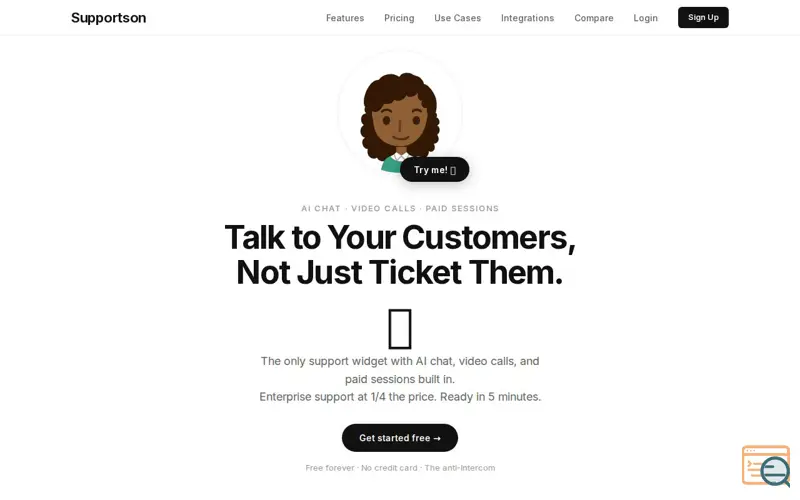 Screenshot of Supportson