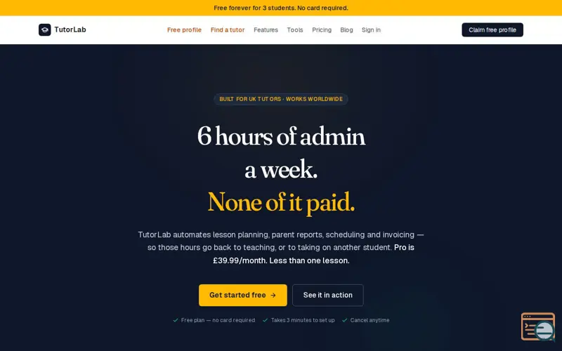 Screenshot of TutorLab
