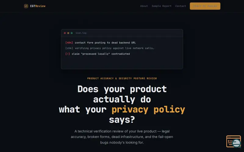 Screenshot of CGT Review