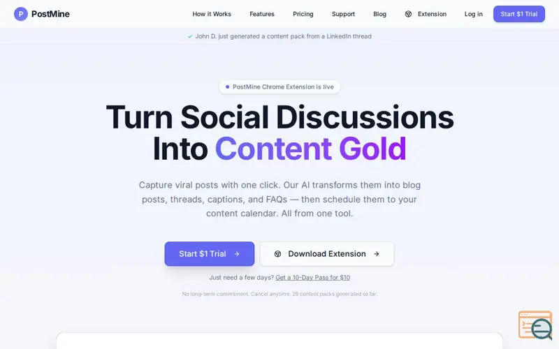 Screenshot of Postmine