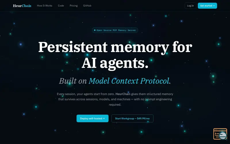 Screenshot of HeurChain — Agent Memory Infrastructure