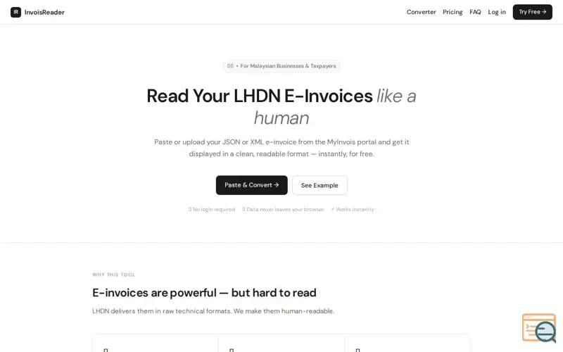 Screenshot of InvoisReader