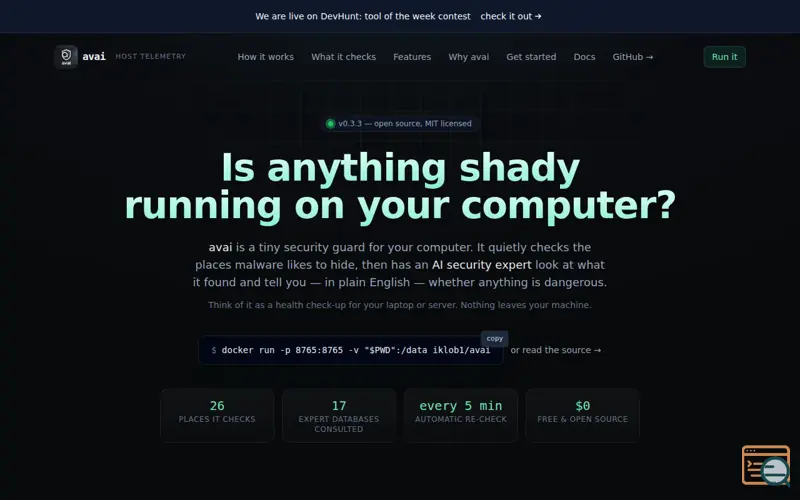 Screenshot of avai - you AI anti virus scanner