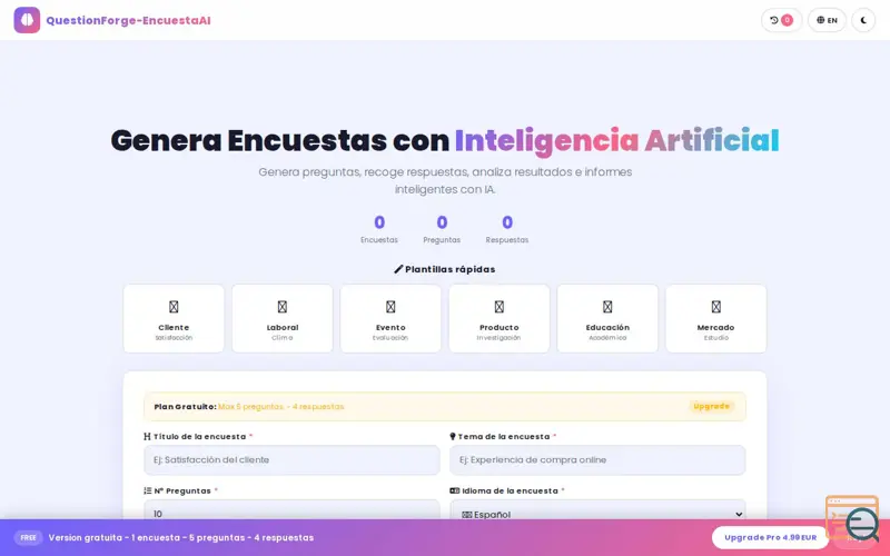 Screenshot of  Question Forge-Encuesta AI PRO