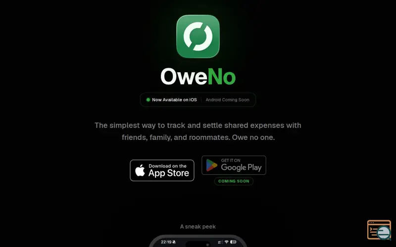 Screenshot of OweNo
